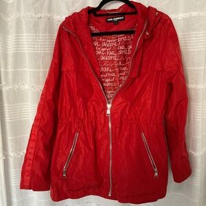 Red Karl Lagerfeld Windbreaker/Rain jacket